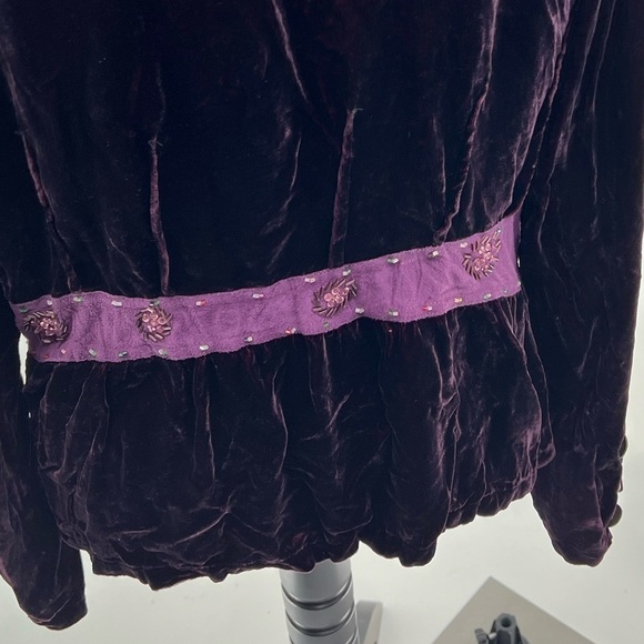 Women’s Anne Giorgio Size Medium Purled Velvet Jacket Blazer - Picture 5 of 5